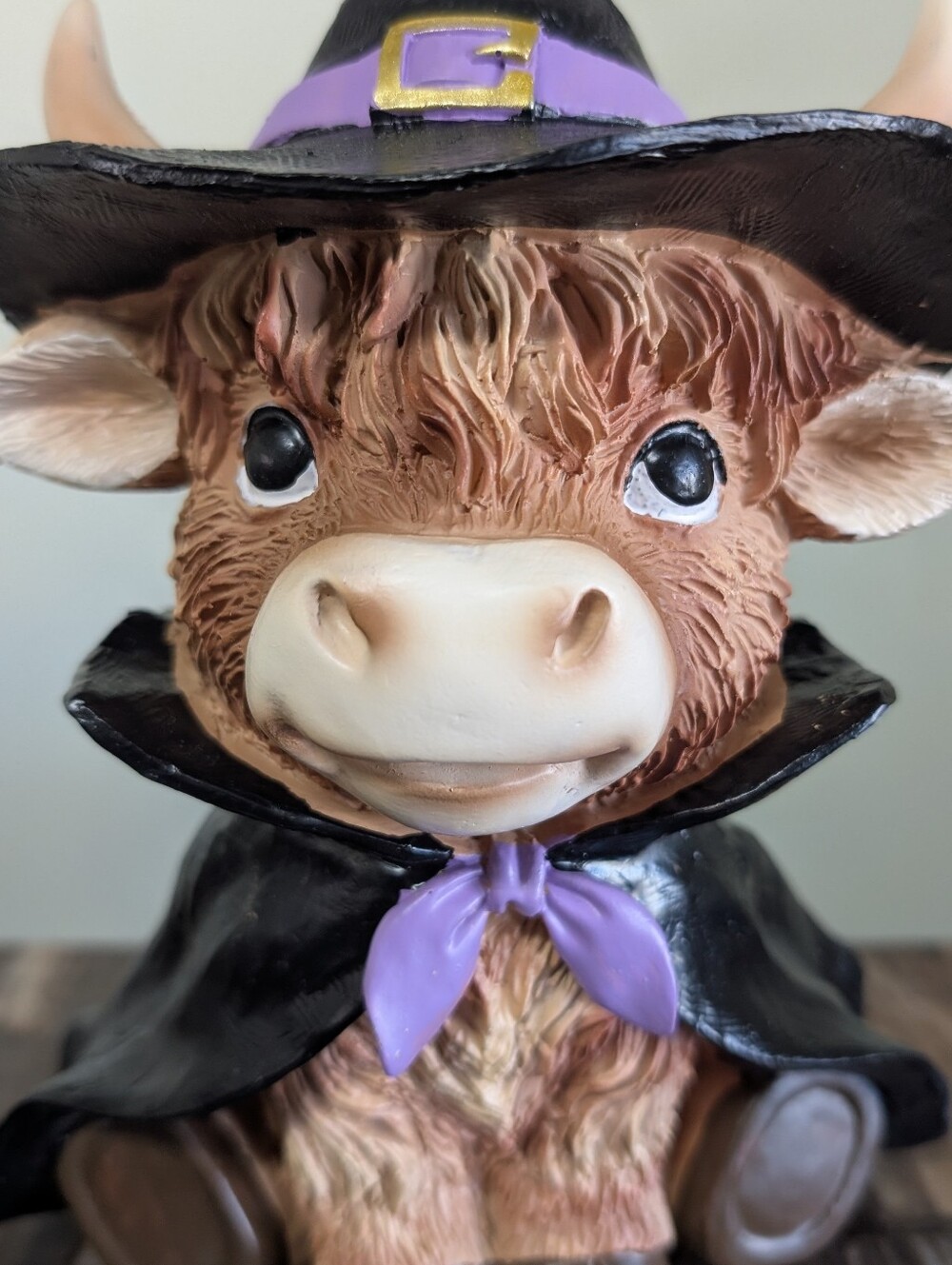 Adorably Spooky Witchy Highland Cow Farmhouse Halloween Tabletop Decor ๐ฎ๐ง - Picture 3 of 10